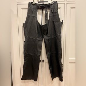 Leather Woman’s Leather Biker Chaps Pants size. XL